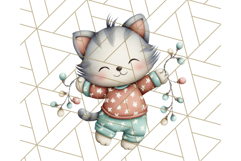 Christmas Pets in Pajamas Clipart PNG, Christmas Png Clipart Product Image 5