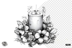 Black and White Halloween Autumn Clipart Product Image 1