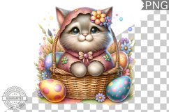 Easter Cat Sublimation - Easter Clipart PNG Design Product Image 1