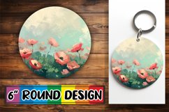 Vibrant Floral Sublimation Circle Design Freshness Product Image 1