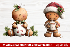 Whimsical Christmas Clipart | Cute Festive Holiday PNG Product Image 1