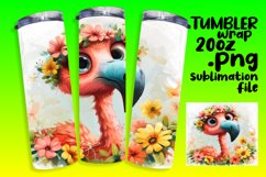 Watercolor Flamingo Wrap Design for 20oz Product Image 1