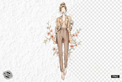 Stylish Spring Girl Clipart Product Image 1