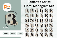 Romantic Script Floral Monogram Set Product Image 1
