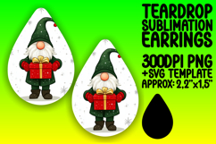 Stylish Teardrop Earrings Template PNG , Gnome Product Image 1