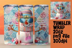 Festive Snowman Sublimation Tumbler Wrap 20oz Winter Product Image 1