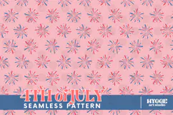 American 4th of July Patriotic Fireworks Seamless Pattern Product Image 1