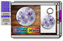 AquaPetal Round Tranquility: Sublimation Keychain PNG Product Image 1