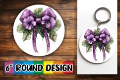 Watercolor Bow Round PNG Design for Sublimation Art Product Image 1
