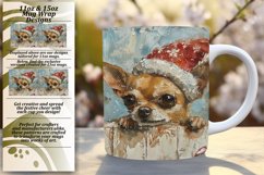 Christmas Peeking Dog Design Winter Mug Wrap Sublimation Product Image 1