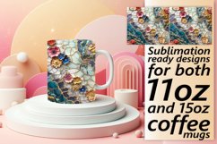 Sparkling Floral Fantasy Mug Design: Sublimation, 11oz &amp; 15o Product Image 1