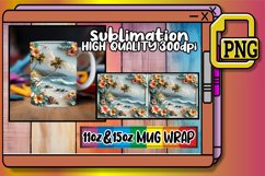 Springtime Beauty: 3D Flower Pattern Mug Wrap Product Image 1