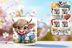 Radiant 15oz Mug Wrap Png Artwork , Cute Cow Product Image 1