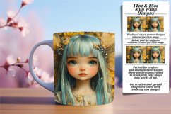 Elegant 15oz Mug Wrap Png Design , Fairy Product Image 1