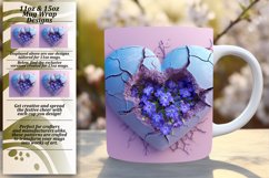 Spring Symphony: Crack Wall 3D Heart Mug, Various Sizes Product Image 1