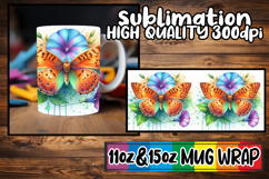 Inspiring colors 11oz 15oz mug wrap, Butterfly Product Image 1