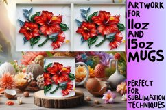 Vibrant 3D Flower Mug Wrap - Springtime Sublimation Product Image 1