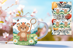 Creative 11oz Mug Wrap Png Design , Cute Bear Product Image 1