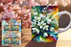 Creative 15oz Png Mug Wrap Template , Flowers Product Image 1