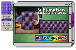 Modern Elegant 3D Raised Pattern Mug Wrap 11oz 15oz Product Image 1