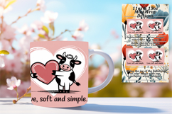 BEAUTY 15oz Mug Wrap PNG Design , Cute Cow Product Image 1