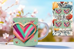 Sublimation 15oz Mug Wrap Png Template , Heart Product Image 1