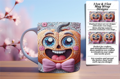 Trendy 11oz Mug Wrap Png Artwork , Cute Pumpkin Product Image 1