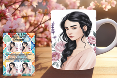 Vivid 15oz Mug Wrap Png Artwork , Beauty Woman Product Image 1