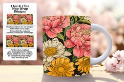 Delicate Retro Flower Mug Wrap Design 15oz Product Image 1