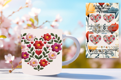 EYE-CATCHING 11oz Mug Wrap PNG , Flowers Heart Product Image 1