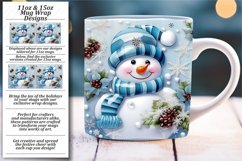 Vibrant Colors of 3D Snowman Christmas: Glossy Mug Wrap Product Image 1