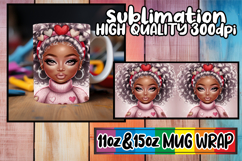 Amazing vibes sublimation 11oz 15oz mug wrap, Afro Girl Product Image 1