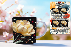 Serene 15oz Mug Wrap Png Design , 3D Flower Product Image 1