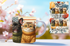 Gorgeous 11oz Mug Wrap Png Design , Dog and cat Product Image 1