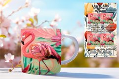 Radiant 15oz Mug Wrap Png Template , Flamingo Product Image 1