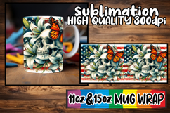 Magical moments 11oz 15oz sublimation wrap, Skull USA Product Image 1