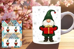 Watercolor Winter Gnome 11oz 15oz Mug Wrap Design Product Image 1