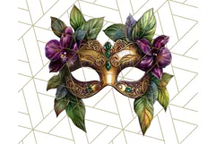 Vintage Garden Masquerade Floral Eye Mask PNG Clipart Product Image 5