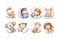Sleeping Baby Animals PNG, Cozy Pajama Bedtime Clipart Product Image 5
