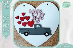 Valentine's day Truck DIY Paint kit Glowforge Laser Cut file Product Image 5