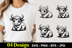 Sitting Bull Cartoon SVG PNG Product Image 1