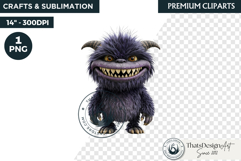 Halloween Little Monster Clipart Png, Spooky Cute Fantasy Product Image 1
