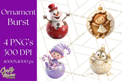 Christmas Ornament Clipart PNG Cute Holiday Illustrations Product Image 1