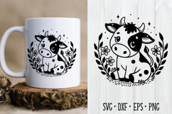 Baby Cow svg|Baby Dairy cow clipart|Flower Cow svg Product Image 1