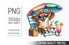 Summer Animals Clipart PNG Bundle, Watercolor Animals PNG Product Image 2