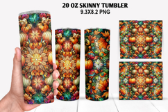 Pumpkins Skinny Tumbler 20oz Wrap Design, Halloween Tumbler Product Image 1