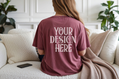 crimson Comfort Colors C1717 Shirt Mockup, CC 1717 T-shirt Product Image 1