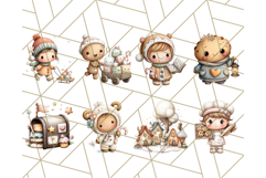 Cozy Cookie Village Clipart, Gingerbread Holiday PNG Product Image 5