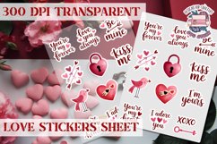 Love sticker Hearts Stickers Sheet St. Valentine&#039;s Heart PNG Product Image 1