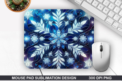 Snowflakes Mouse Pad Sublimation, Christmas Mouse Pad PNG Product Image 1